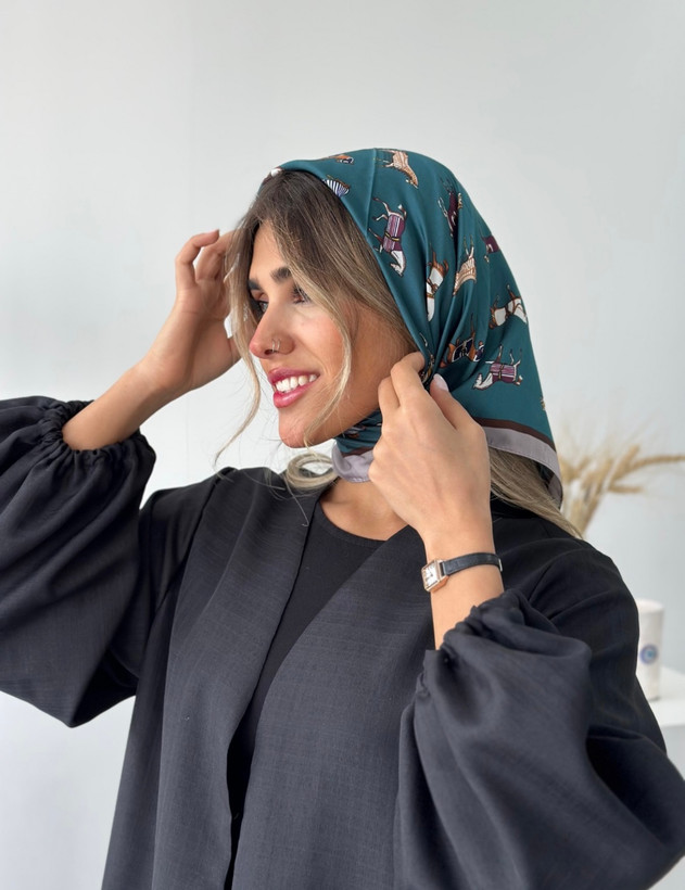 مینی اسکارف هرمس سبز